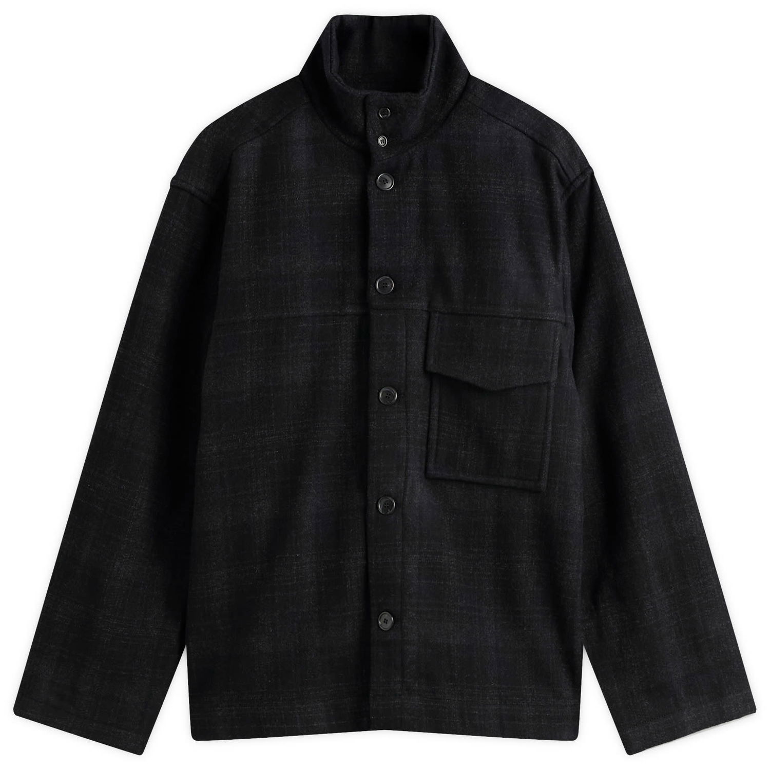 Jakke YMC YMC Cruiser Check Shirt Jacket, Size Small Sort | P5ZAT-01, 0