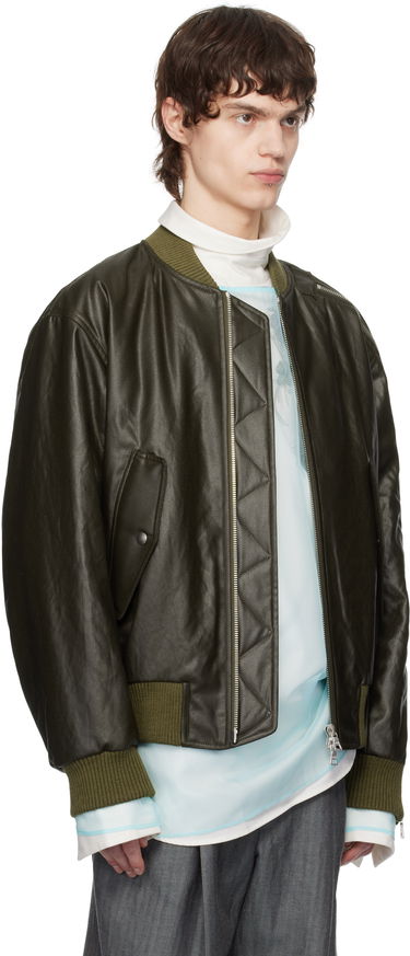 Bomberjakke Dries Van Noten Dries Van Noten Faux-Leather Bomber Jacket Brun | 251-020515-1502, 4