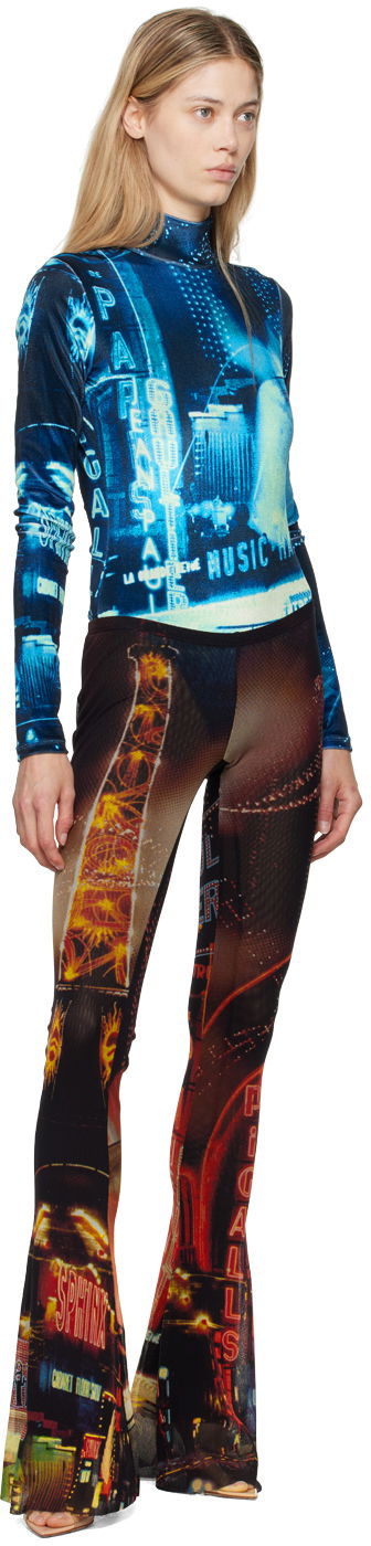 Krop Jean Paul Gaultier Gaultier Velvet Printed Turtleneck Bodysuit Flerfarvet | 24/30-F-BD049-J554-59560100, 4