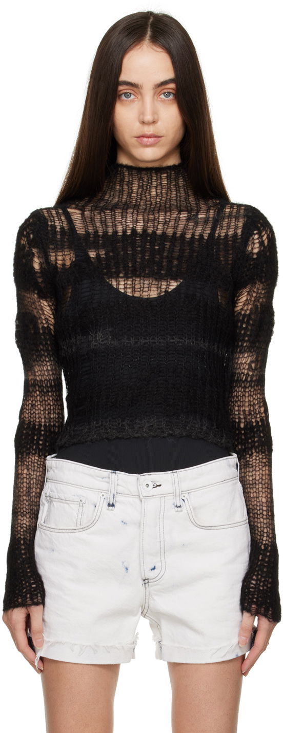 Sweater rag & bone Lillian Open-Knit Sweater Sort | WAS22FS048FW48, 0