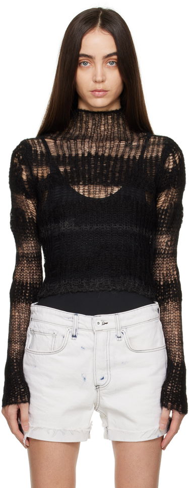 Sweater rag & bone Lillian Open-Knit Sweater Sort | WAS22FS048FW48, 0