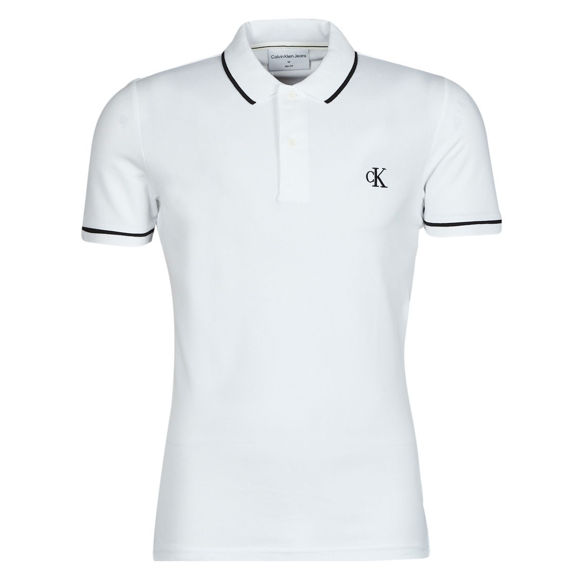 Polo skjorte CALVIN KLEIN TIPPING SLIM POLO Hvid | J30J315603-YAF-NOOS=J30J315603-YAF, 0