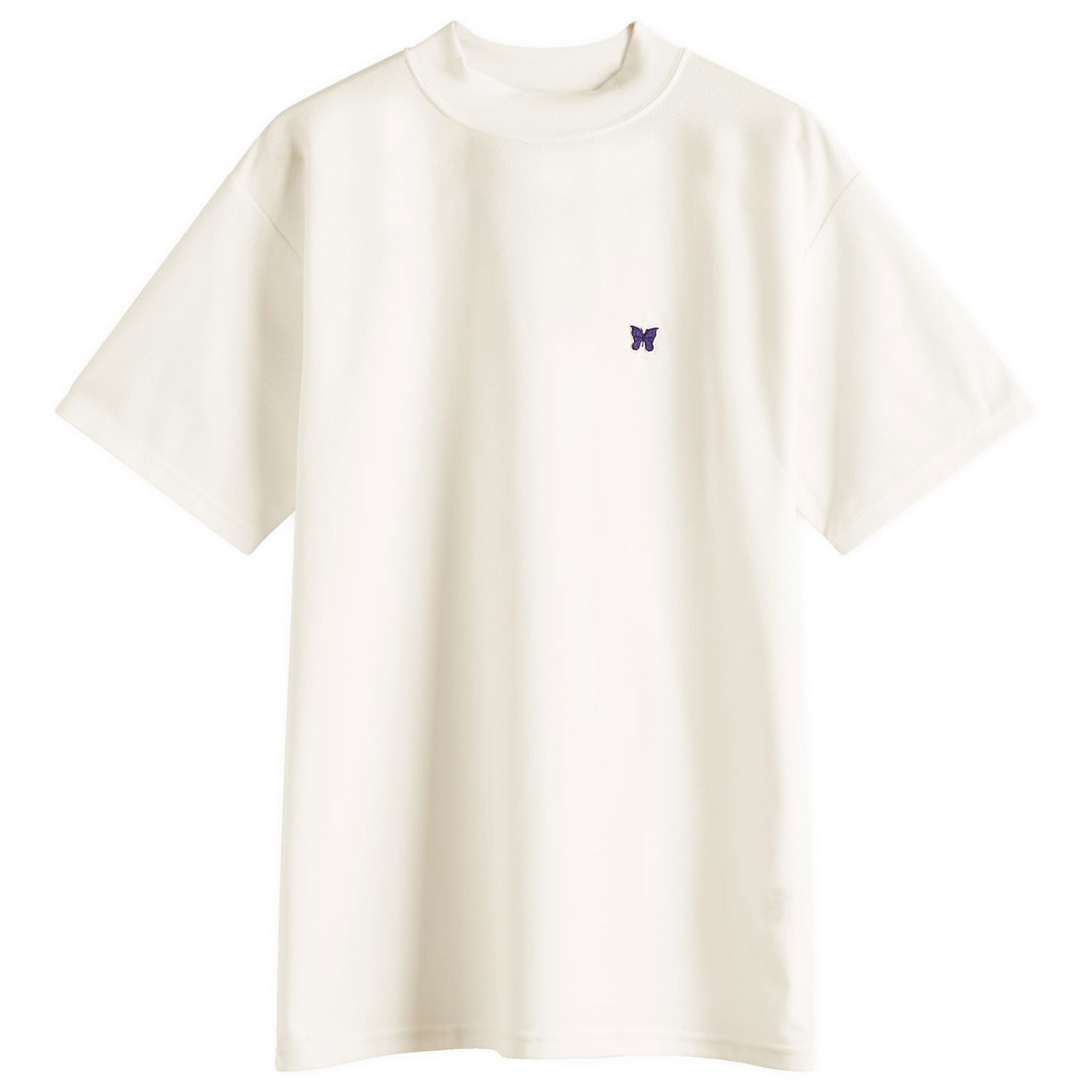 T-shirt Needles Needles Mock Neck T-Shirt, Size Medium Hvid | QV353-A, 0