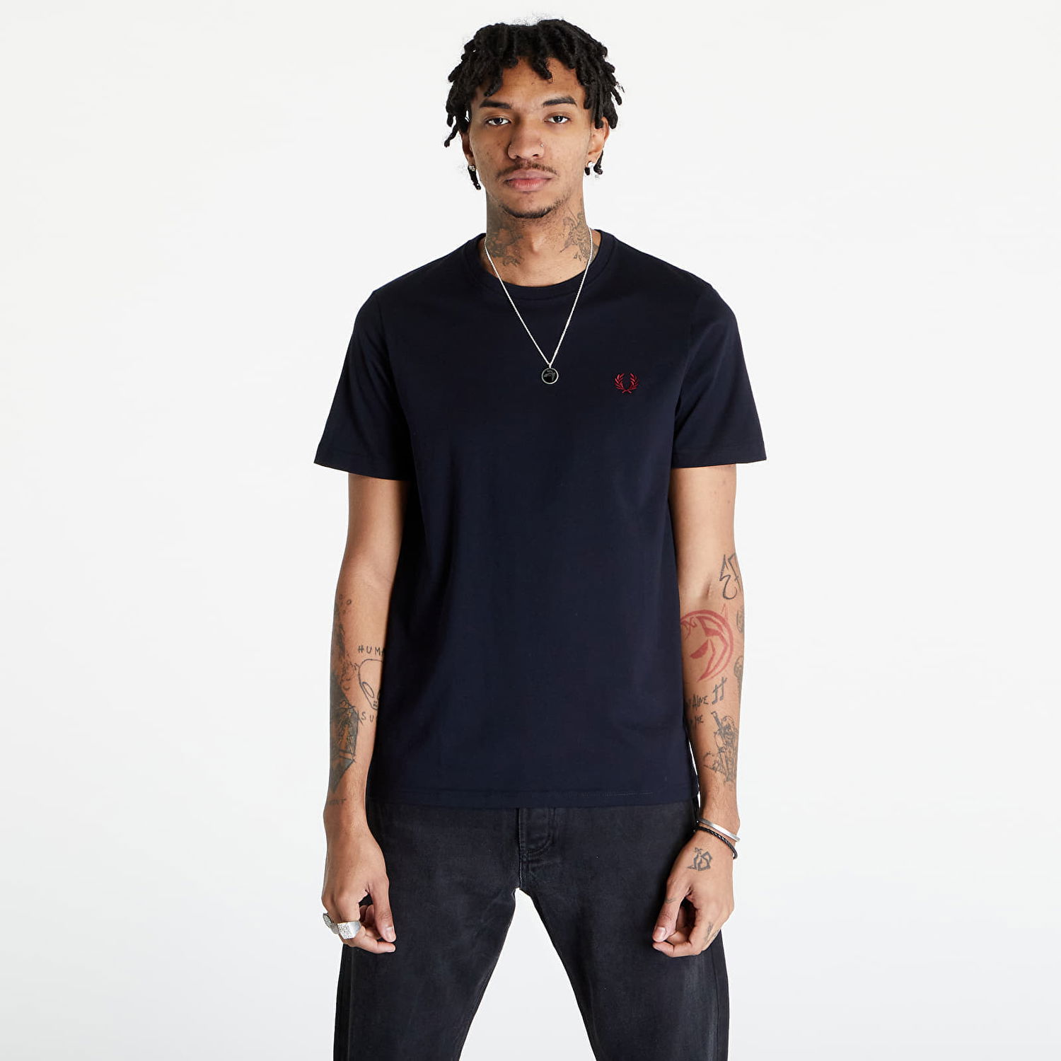 T-shirt Fred Perry Crew Neck T-Shirt Sort | M1600 V73, 0