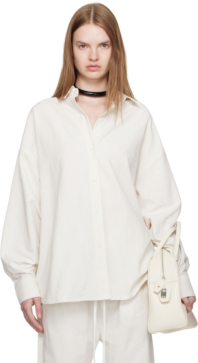 Skjorte Fear of God Fear of God ESSENTIALS Relaxed Shirt Hvid | 186SP255524FW