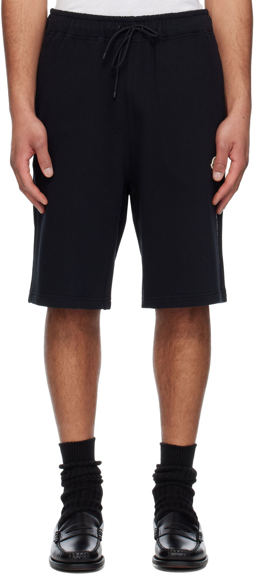Shorts Moncler Moncler Genius x FRGMT Hiroshi Fujiwara Embroidered Logo Cotton Shorts Sort | K109U8H00001M5214
