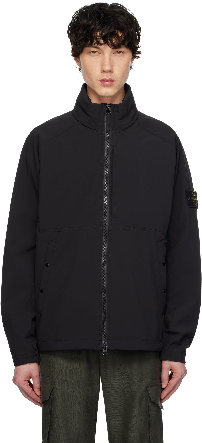 Vindjakke Stone Island Stone Island Light Soft Shell Jacket Sort | K1S15 4100010 S0A22