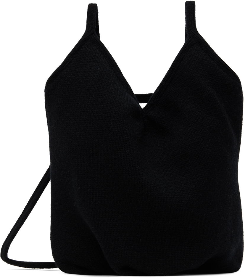 Skuldertaske We11done We11done Mini Touch Knit Shoulder Bag Sort | WD-AB3-23-481-U-BK