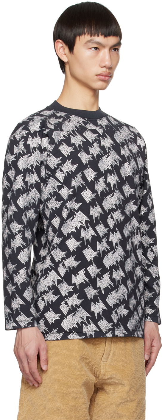 T-shirt ERL Printed Black Long Sleeve T-Shirt Sort | ERL06T014, 1