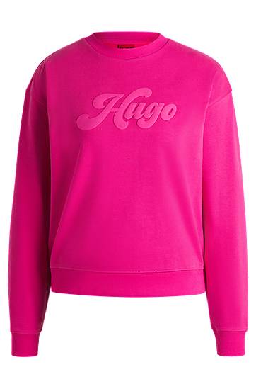 Sweater BOSS Relaxed Fit Cotton Blend Sweatshirt with Retro Logo by HUGO Lyserød | 50541169