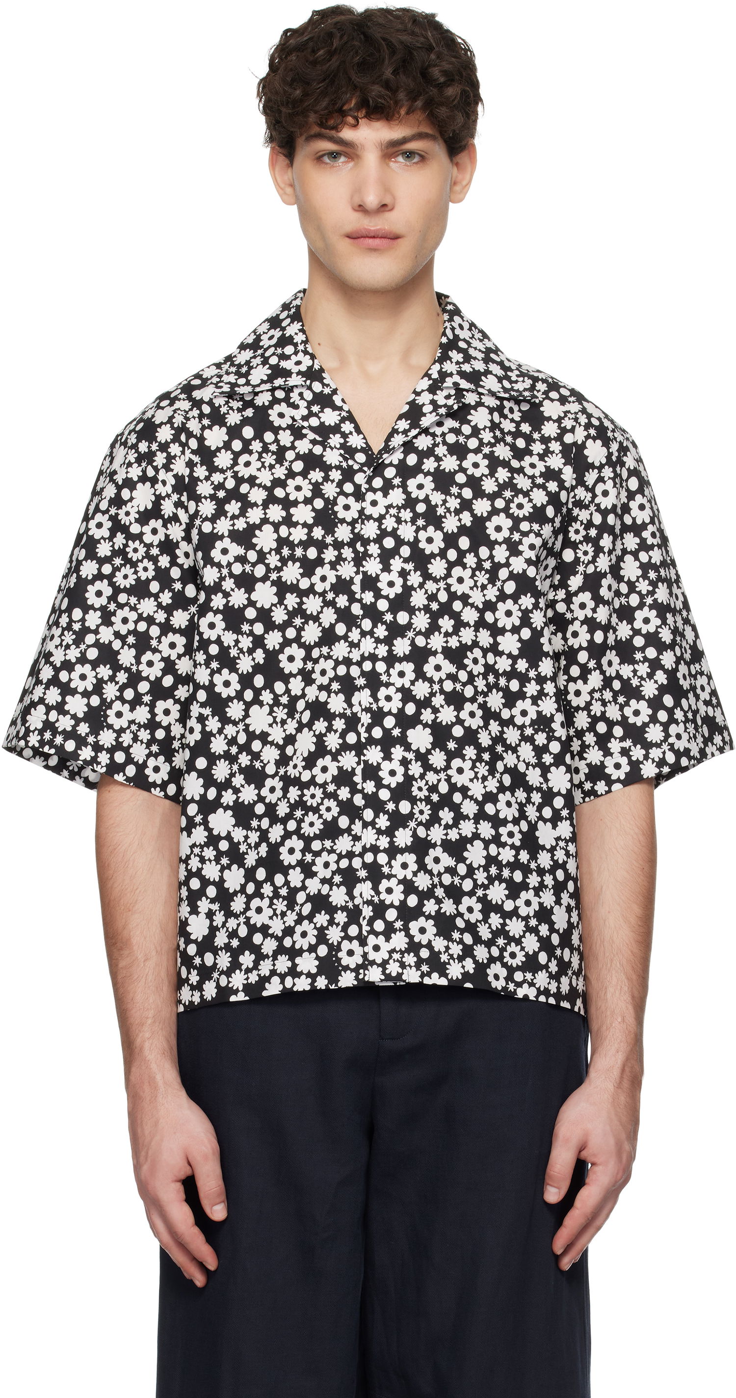 Skjorte Marni Marni Pop Fields Motif Shirt Sort | CUMU0330S2 UTC463, 0