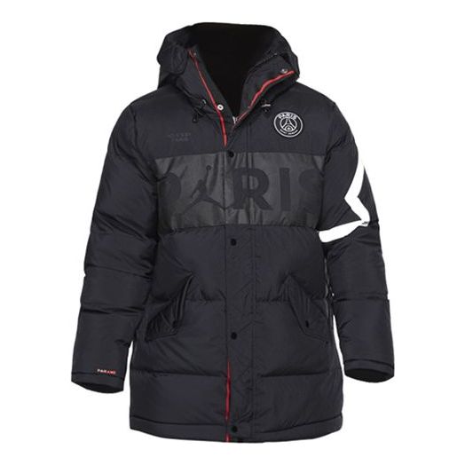 Puffer jakke Jordan Jordan Paris Saint-Germain Hooded Parka Sort | BQ8372-010
