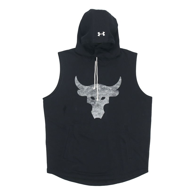 Sweatshirt Under Armour Project Rock Men's Sleeveless Training Hoodie Sort | 1367108-001
