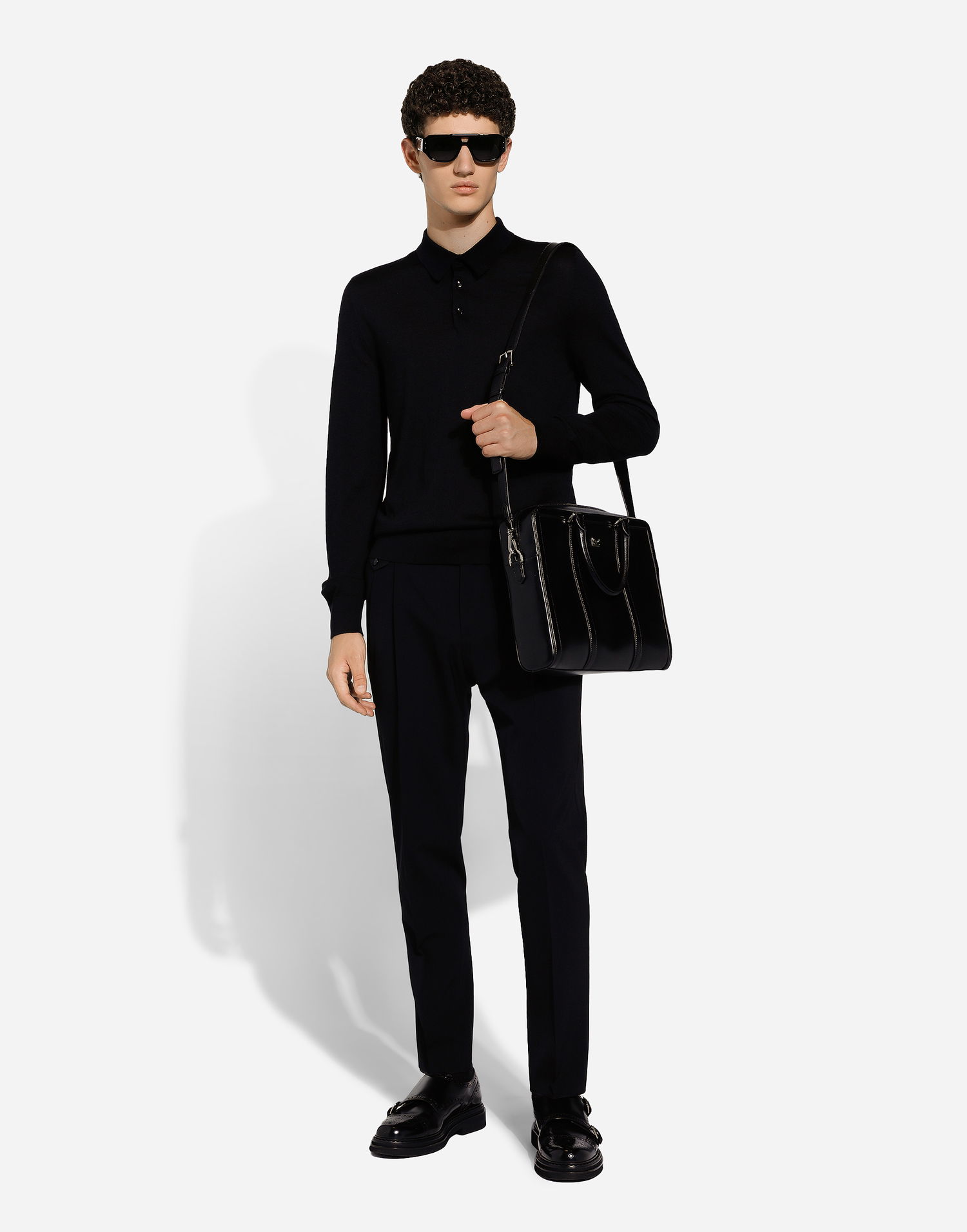 Rejsetaske Dolce & Gabbana Dolce & Gabbana Calfskin Briefcase Sort | BM2321AV95680999, 1