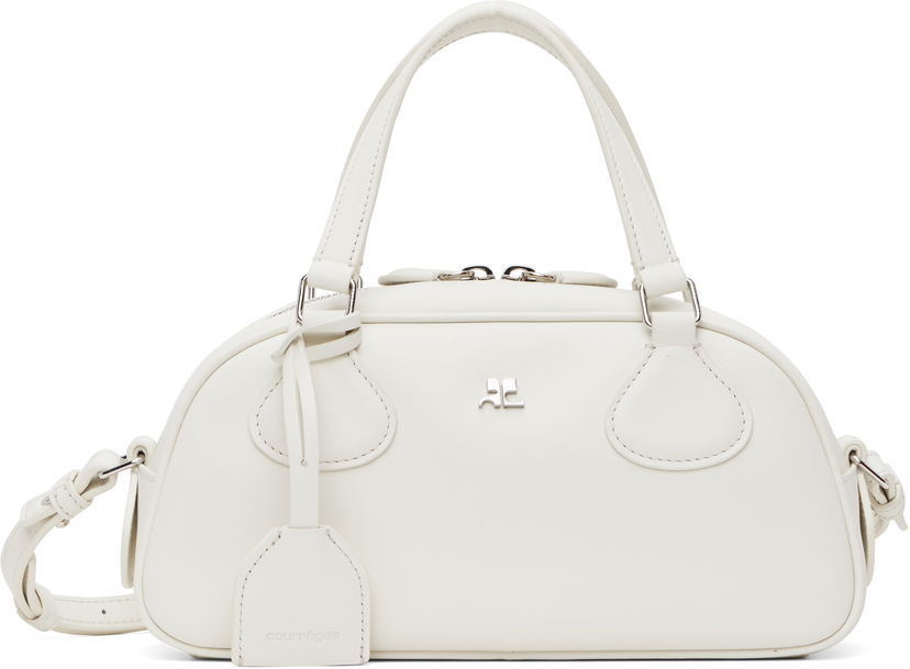 Håndtaske Courrèges Courrèges Friday Bowling Leather Bag Hvid | 125GSA167CR0065