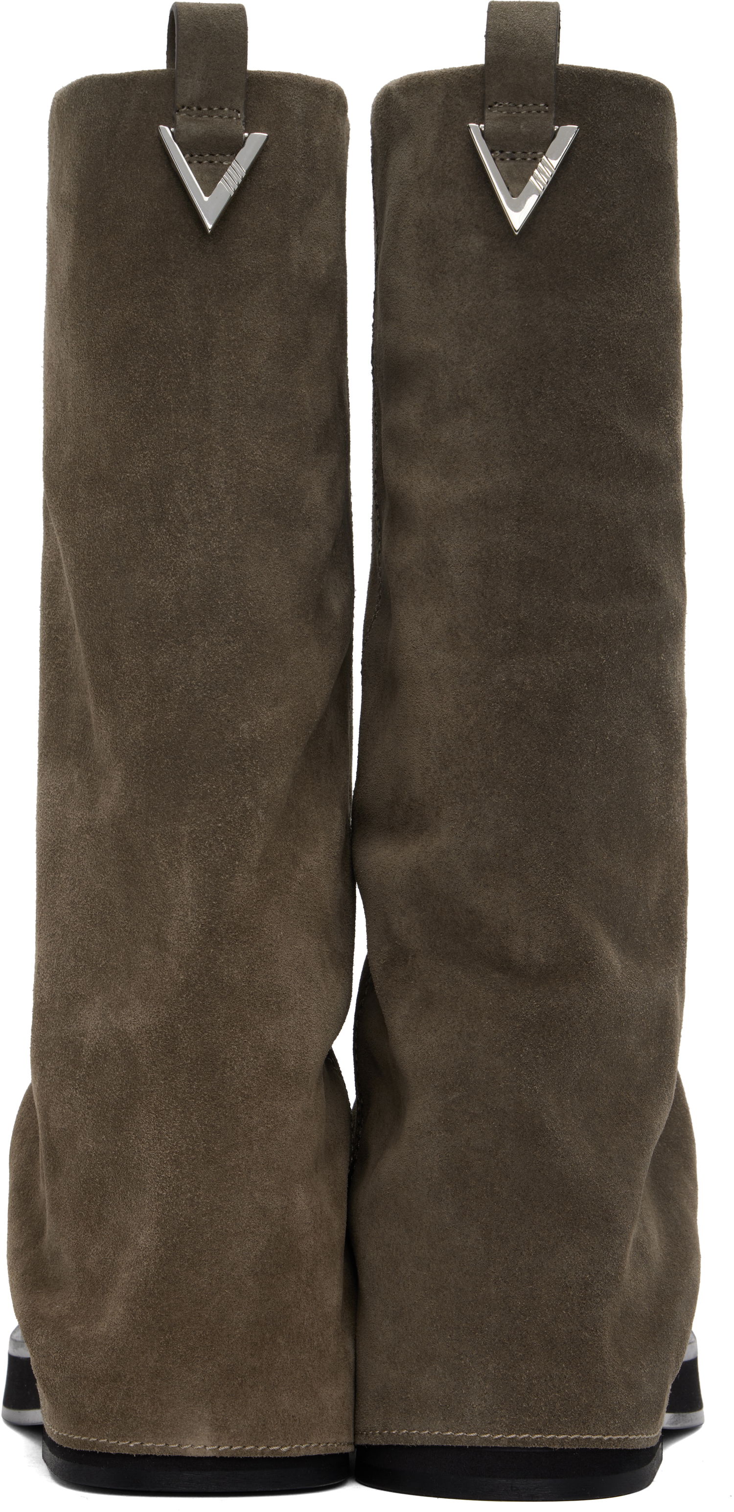 Tøj The Attico Attico Robin Suede Combat Boots Grå | 250WSH00798 LBT040AA, 1