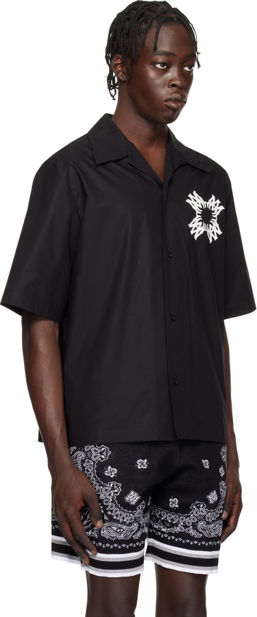 Skjorte AMIRI Quad Logo Print Bowling Shirt Sort | AMSTCA1075, 1