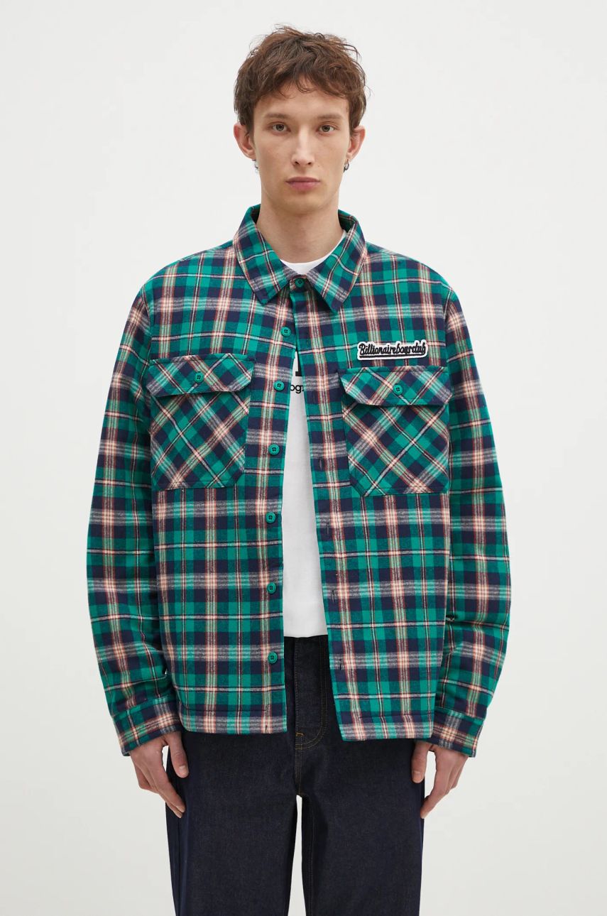 Skjorte BILLIONAIRE BOYS CLUB Billionaire Boys Club Padded Check Overshirt Grøn | B24430, 0