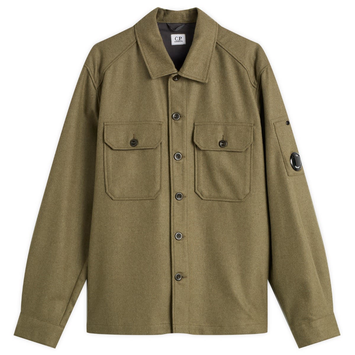 Skjorte C.P. Company C.P. Company Felt Lens Overshirt Grøn | 19CMOS271A-110498A-652, 0