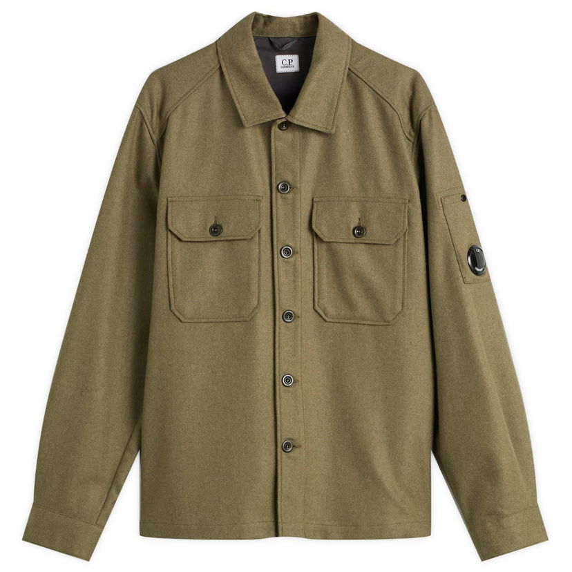 Skjorte C.P. Company C.P. Company Felt Lens Overshirt Grøn | 19CMOS271A-110498A-652