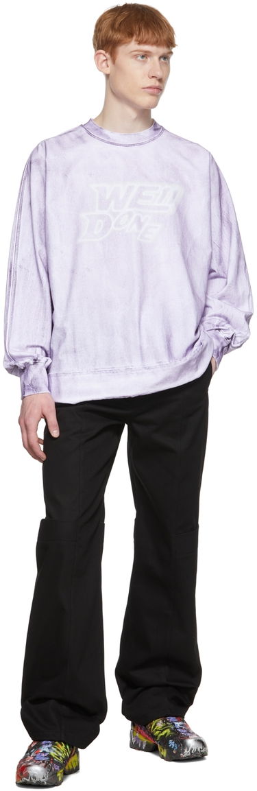 T-shirt We11done We11done Cotton Long Sleeve T-Shirt Lilla | WD-TT1-22-580-U-PP, 3