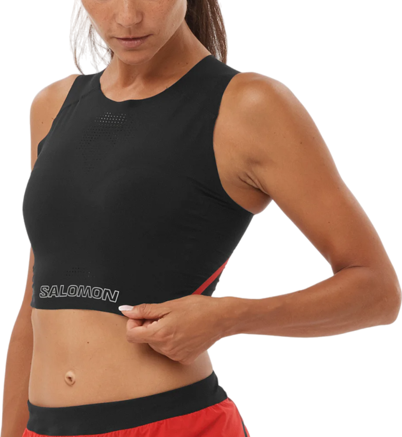Tanktop Salomon S/LAB Speed Short Tank Top Sort | lc2186600