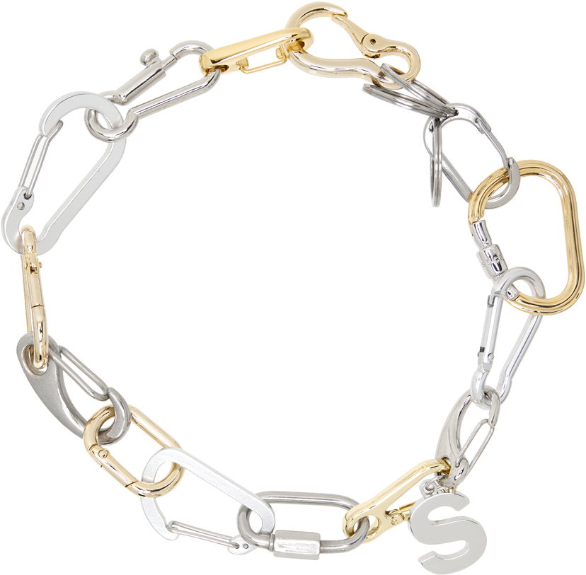 Halskæde sacai Sacai Carabiner Chain Necklace with S Letter Metalisk | 25-01052S