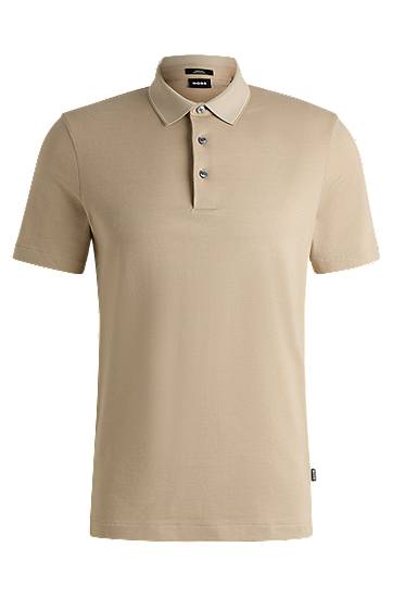 Polo skjorte BOSS Slim Fit Polo Shirt with Contrast Collar Beige | 50536853, 0