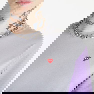 T-shirt Comme des Garçons PLAY Heart Logo Long Sleeve Tee Grå | AZT316 gray, 1