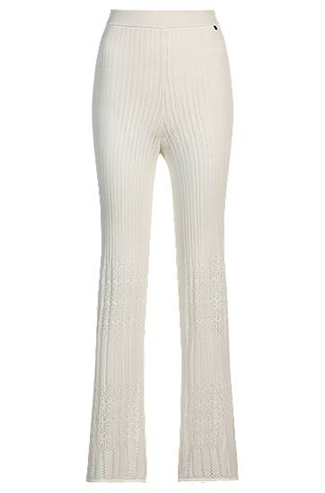 Bukser BOSS Stretch Knitted Trousers with Mixed Structures Hvid | 50535496, 0