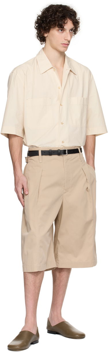 Shorts LEMAIRE Lemaire Maxi Pleated Bermuda Shorts Beige | PA1212 LF1352, 4