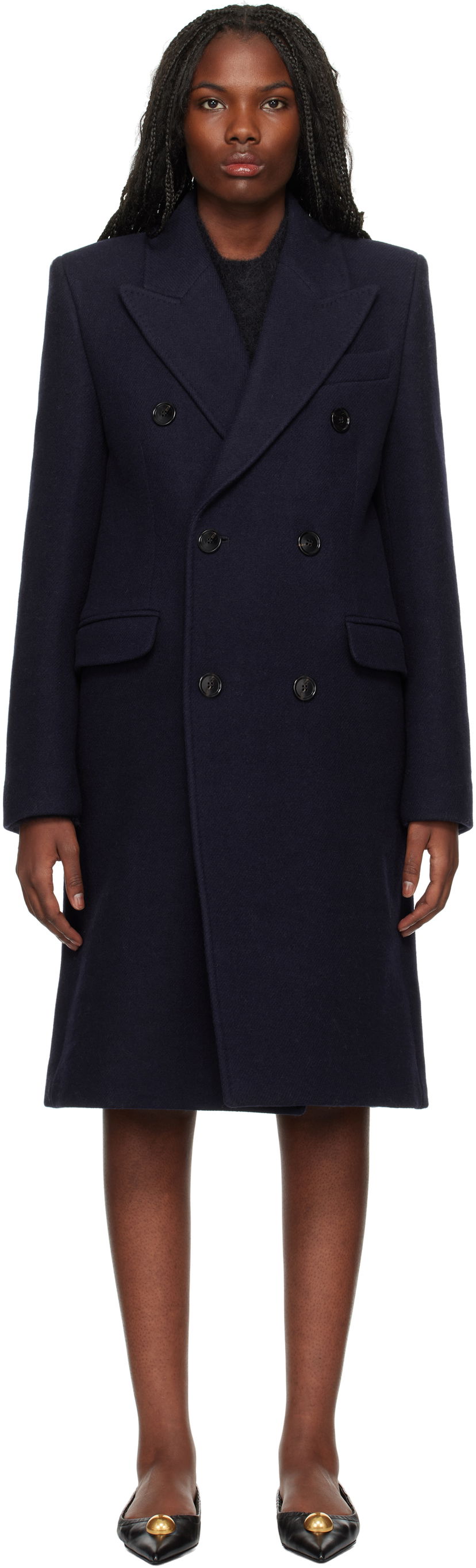 Frakker AMI Double Breasted Coat Sort | FCO110.WV0049
