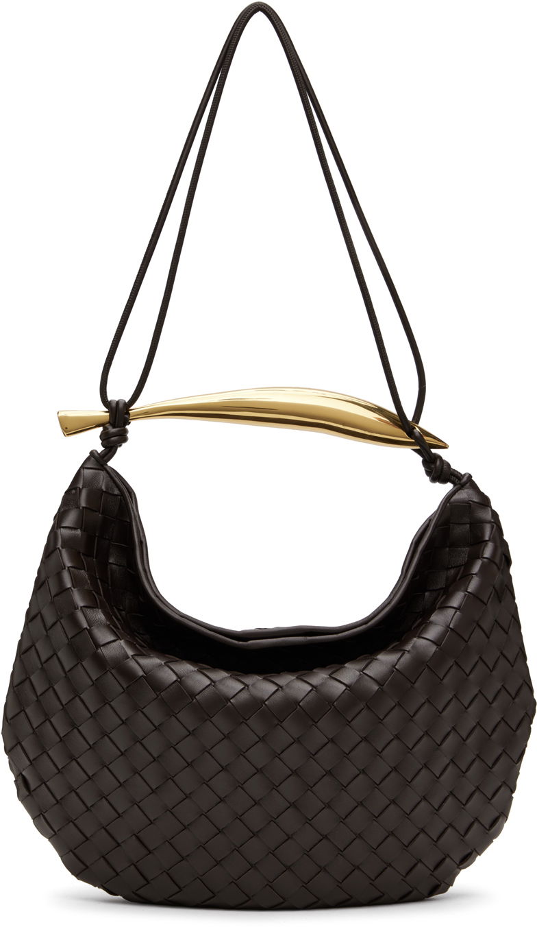 Håndtaske Bottega Veneta Medium Intrecciato Leather Shoulder Bag Brun | 754988 VCPP1