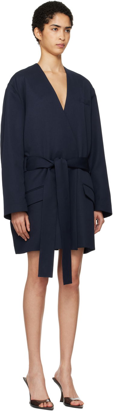 Kjole The Attico Attico Wrap Blazer Mini Dress Mørkeblå | 250WCC00080 WWW046AA, 3