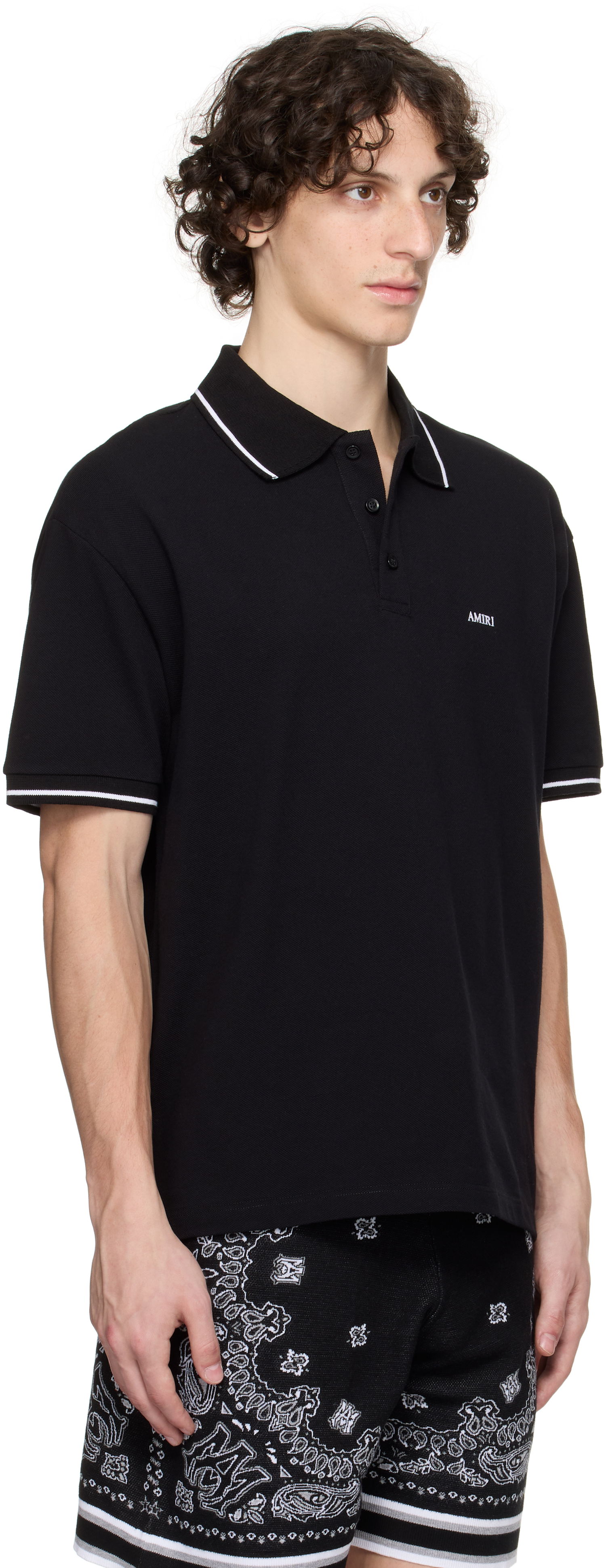 Polo skjorte AMIRI AMIRI Polo With Tipping Sort | AMJYPO1018, 1