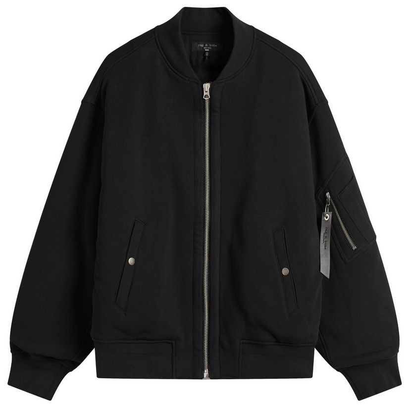 Bomberjakke rag & bone Manston Vintage Terry Bomber Jacket Sort | MBC24HT010V810