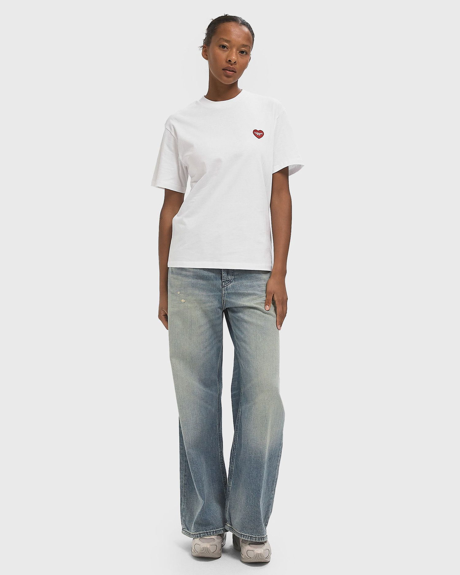 T-shirt Carhartt WIP Short Sleeve Heart Patch T-Shirt Hvid | I032318-1WZ.XX, 1