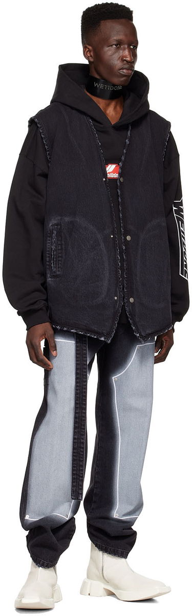 Vest We11done Denim Button-Up Vest Sort | WD-DV1-22-362-M-WB, 2