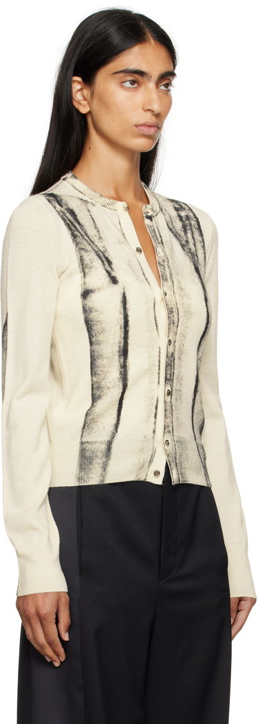 Sweater Maison Margiela MM6 Maison Margiela Folded Printed Cardigan Beige | S52HP0031 M13129, 1