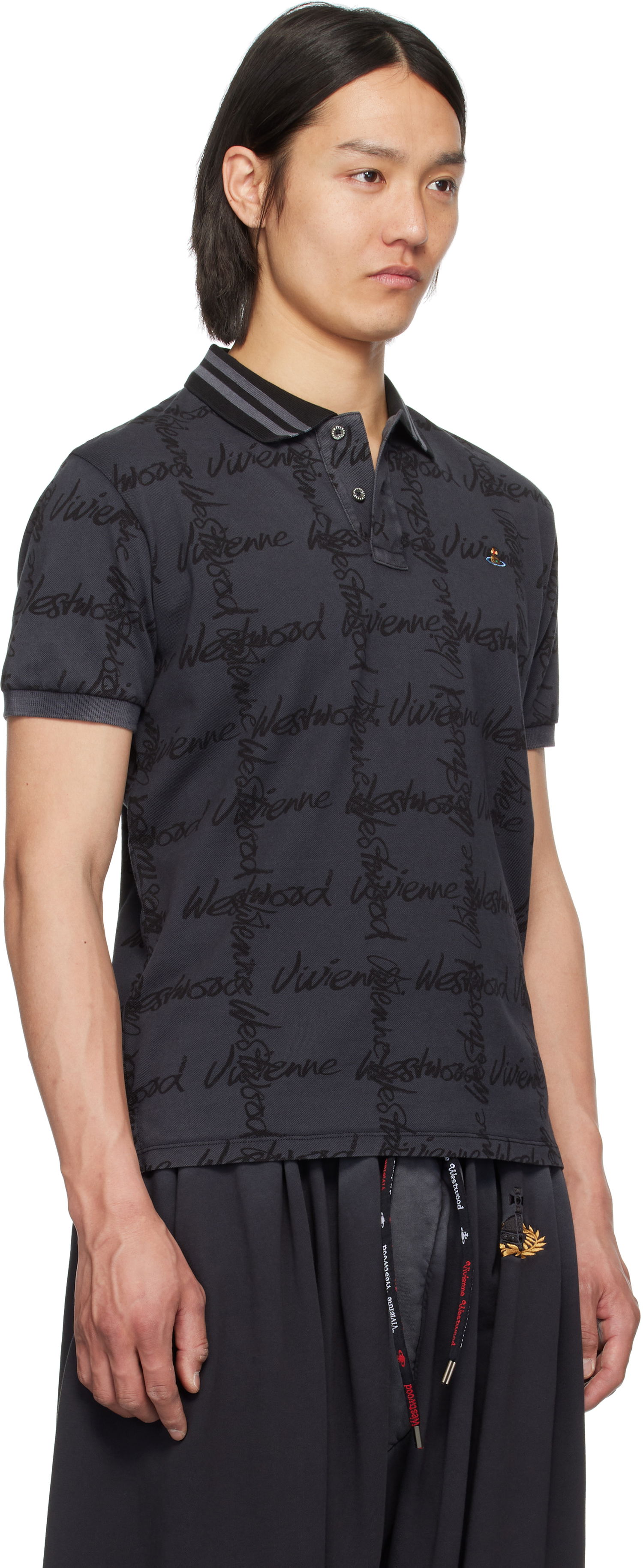 Polo skjorte Vivienne Westwood Vivienne Westwood Classic Signature Polo Grå | 2H01000I-J008T-, 1