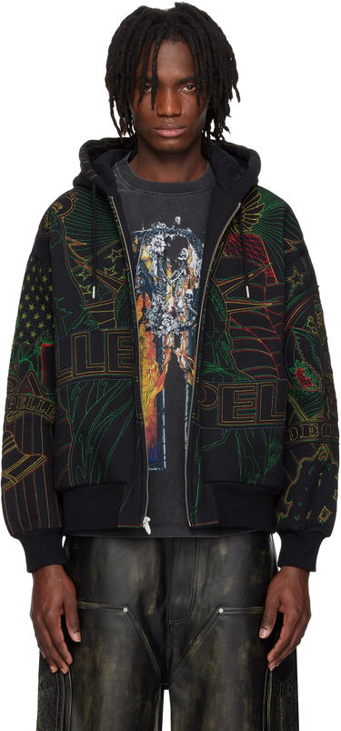 Sweatshirt Who Decides War Who Decides War Pelle Pelle Edition Monument Zip-Up Hoodie Sort | 1110620030SS25, 0