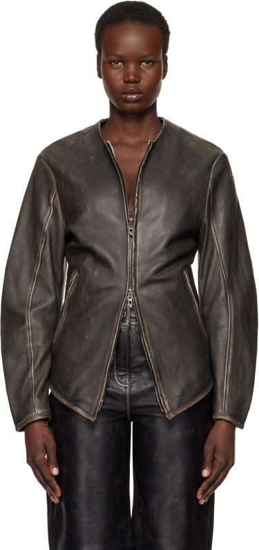 Jakke Diesel Leather Jacket Sort | A15873 0EGBL, 0