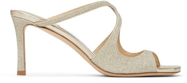 Tilbehør Jimmy Choo Jimmy Choo Anise 75 Glitter Heeled Mules Metalisk | ANISE 75, 0
