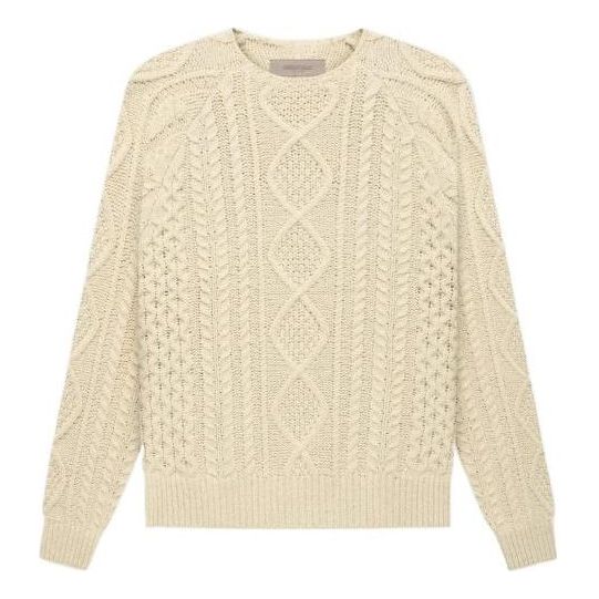 Sweater Fear of God Fear of God Essentials Cable Knit Sweater Beige | FOG-FW22-749