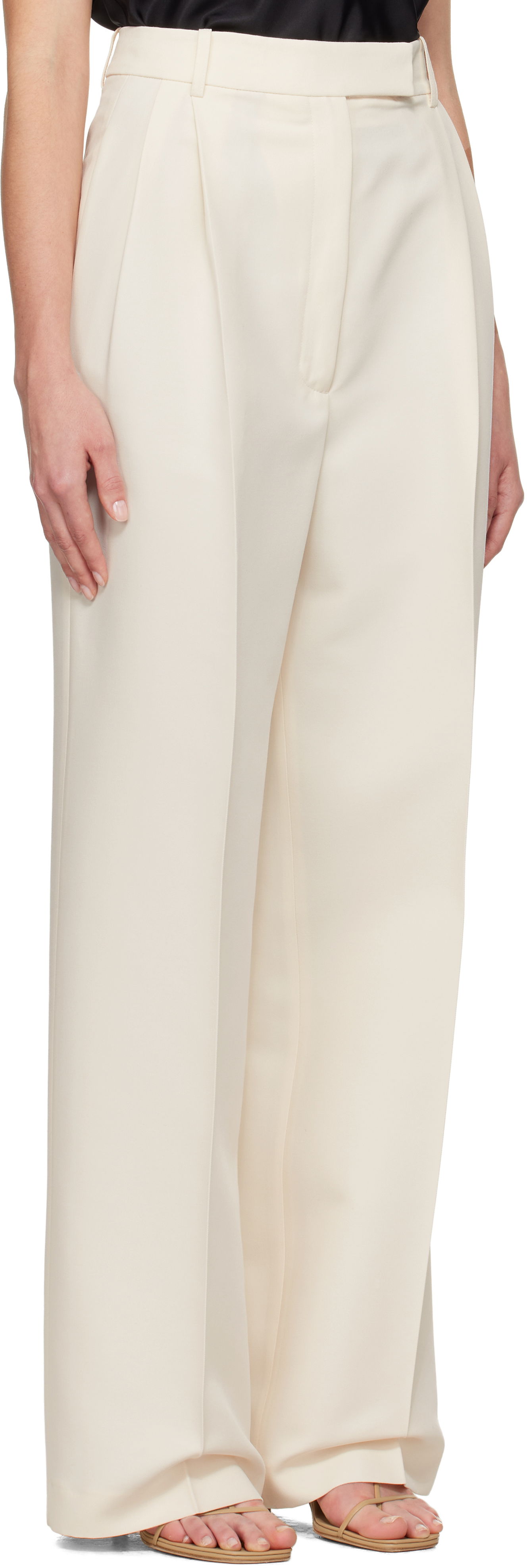 Bukser Róhe Róhe High-Waist Tailored Trousers Hvid | 414-30-052, 1