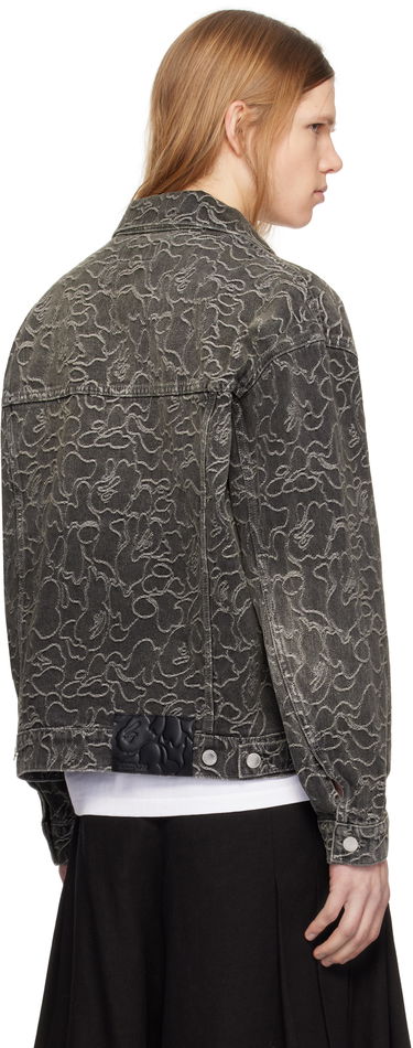 Bomberjakke BAPE Line Camo Jacquard Denim Jacket Sort | 001LJK801326M, 2