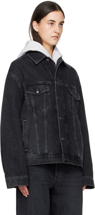Jakke Acne Studios Black Oversized Denim Jacket Sort | C90179-, 4