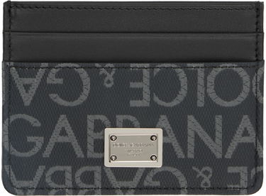 Tegnebog Dolce & Gabbana Black Jacquard Card Holder Sort | BP0330AJ705, 0