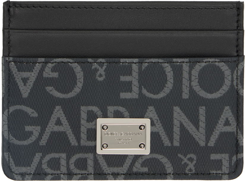 Tegnebog Dolce & Gabbana Black Jacquard Card Holder Sort | BP0330AJ705