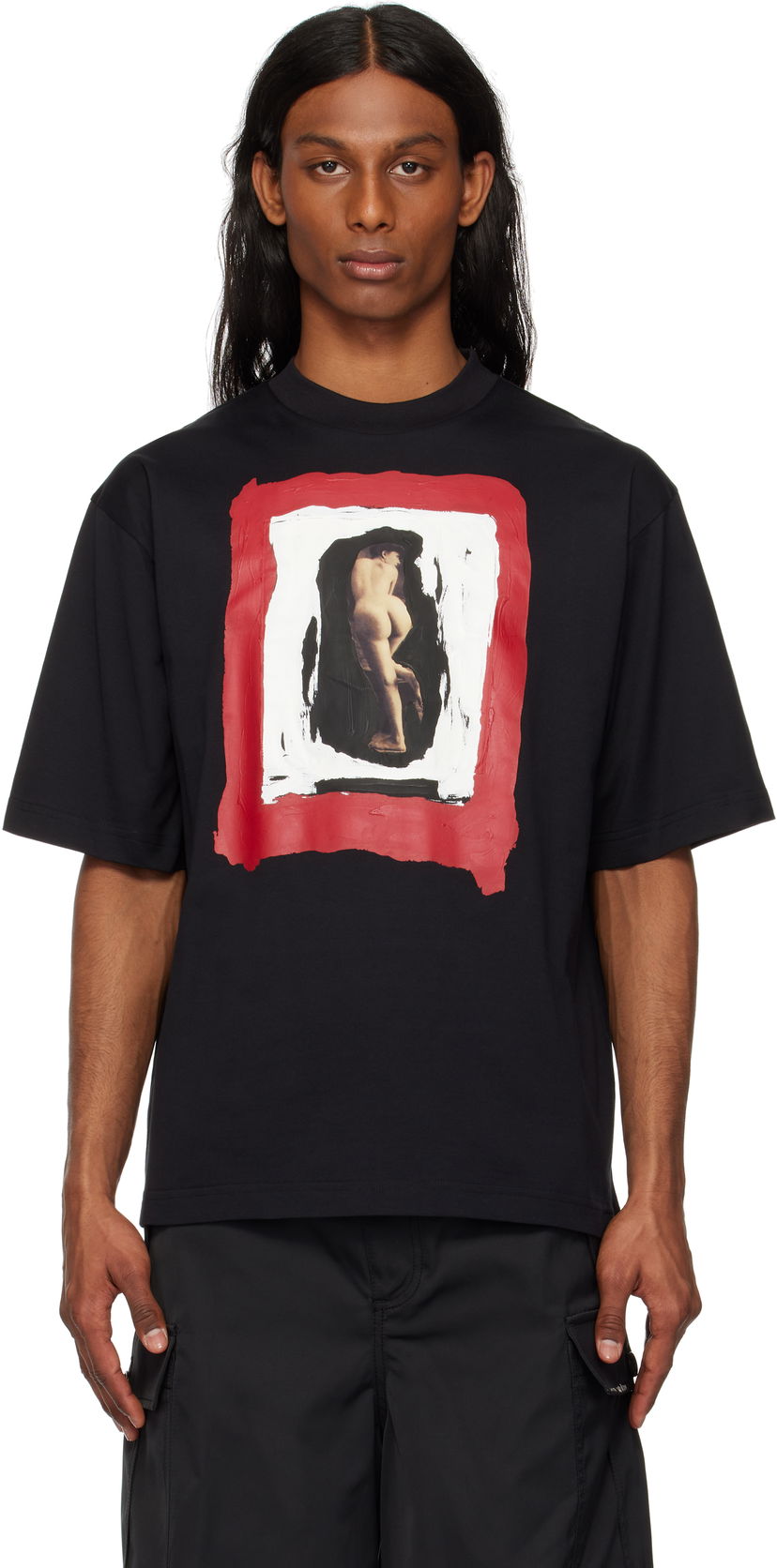 T-shirt Marni Marni Nude Print T-Shirt Sort | HUMU0223OP USCX67
